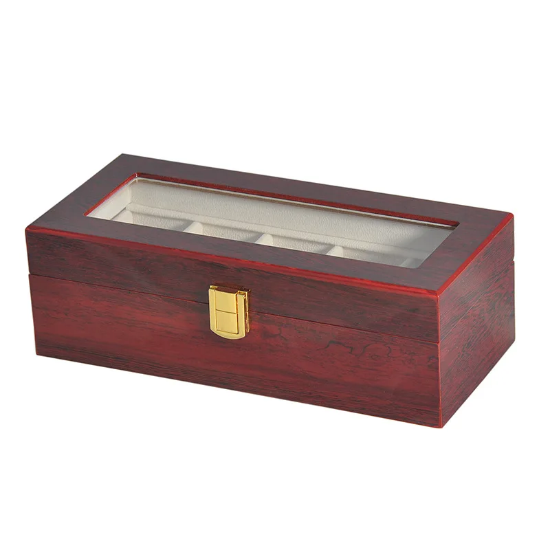 High Quality Watch Boxes 5 Grids Wooden Watch Display Piano Lacquer Jewelry Storage Organizer Jewelry Collections Case Gifts
