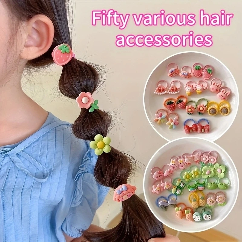 

Children's Cute Back-To-School Season Thumb Hair Ties, Baby Hair Ties, Little Girls, High Elasticity