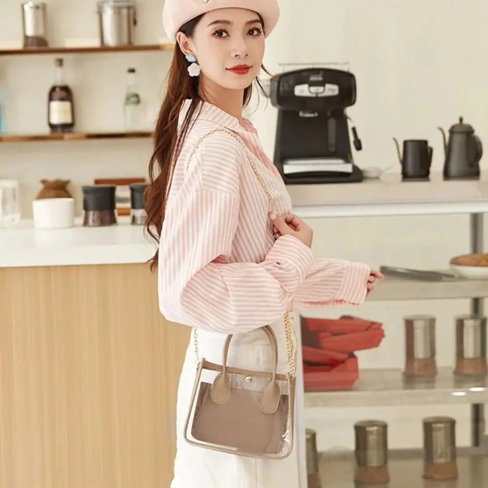 New Versatile Transparent Jelly Handbag PVC Small Chain Crossbody Bag Women's Bag Popular Messenger Bag