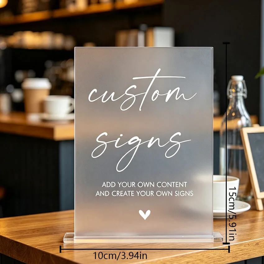 Personalized Acrylic Commemorative Plaque with Custom Text, Supports Customized Text Content, Transparent Texture, High-End and Durable. Wedding Venue Decorations Can Also Be Preserved as a Newlywed Keepsake after the Ceremony Is Over.