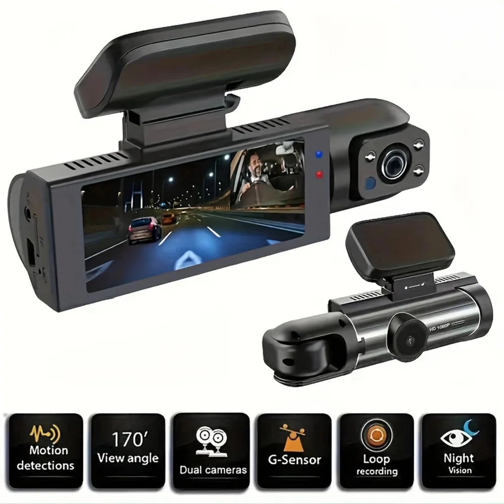 

HONG TONG Dual Lens Car DVR FHD 1920*1080P Dash Camera Cabin Dashcam Vehicle Video Dash Cam Drive Recorder Interior Mini Dvrs