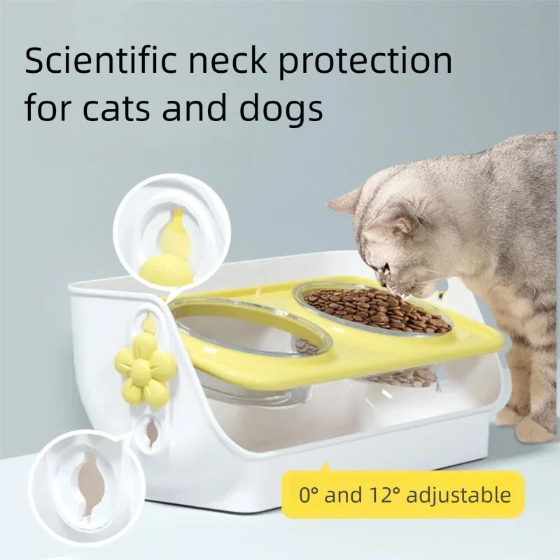 

Neck-protecting Dog Bowl Reinforced Food and Water Bowls Cat Bowl Anti-tipping All-in-one Drinking and Eating Bowls Set