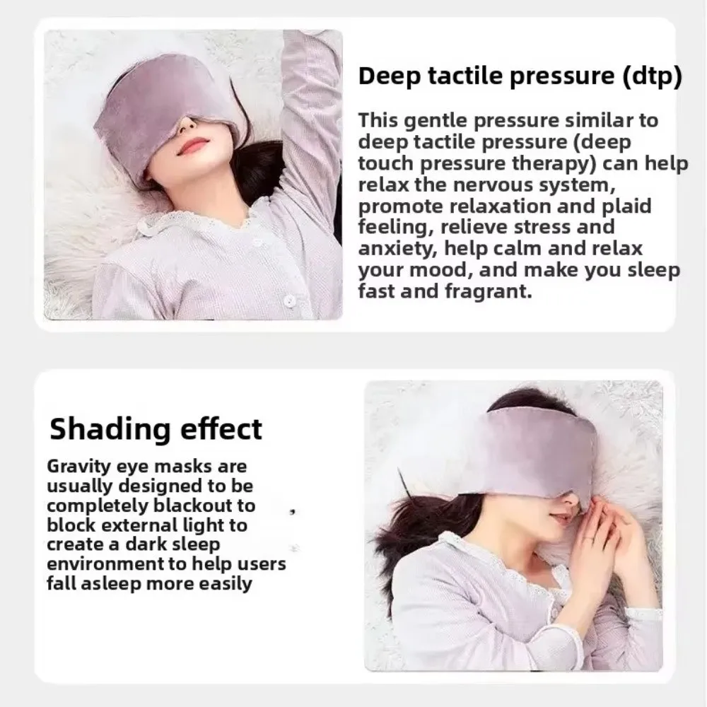 

Мягкая утяжеленная маска для глаз из смесового хлопка, с нежным давлением, для сна, светонепроницаемая, моющаяся, утяжеленная повязка на голову