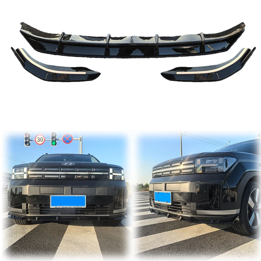 

2024 To Up для Hyundai Santa Fe MX5, передний бампер автомобиля, сплиттер, спойлер, диффузор, защита кузова, крышка из АБС-пластика, глянцевый черный