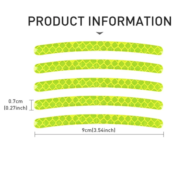 Baru 20 Buah Stiker Reflektif Pada Roda Stiker Peringatan Ban Stiker Roda 3D Stiker Hub Roda Balap Stiker Dekoratif