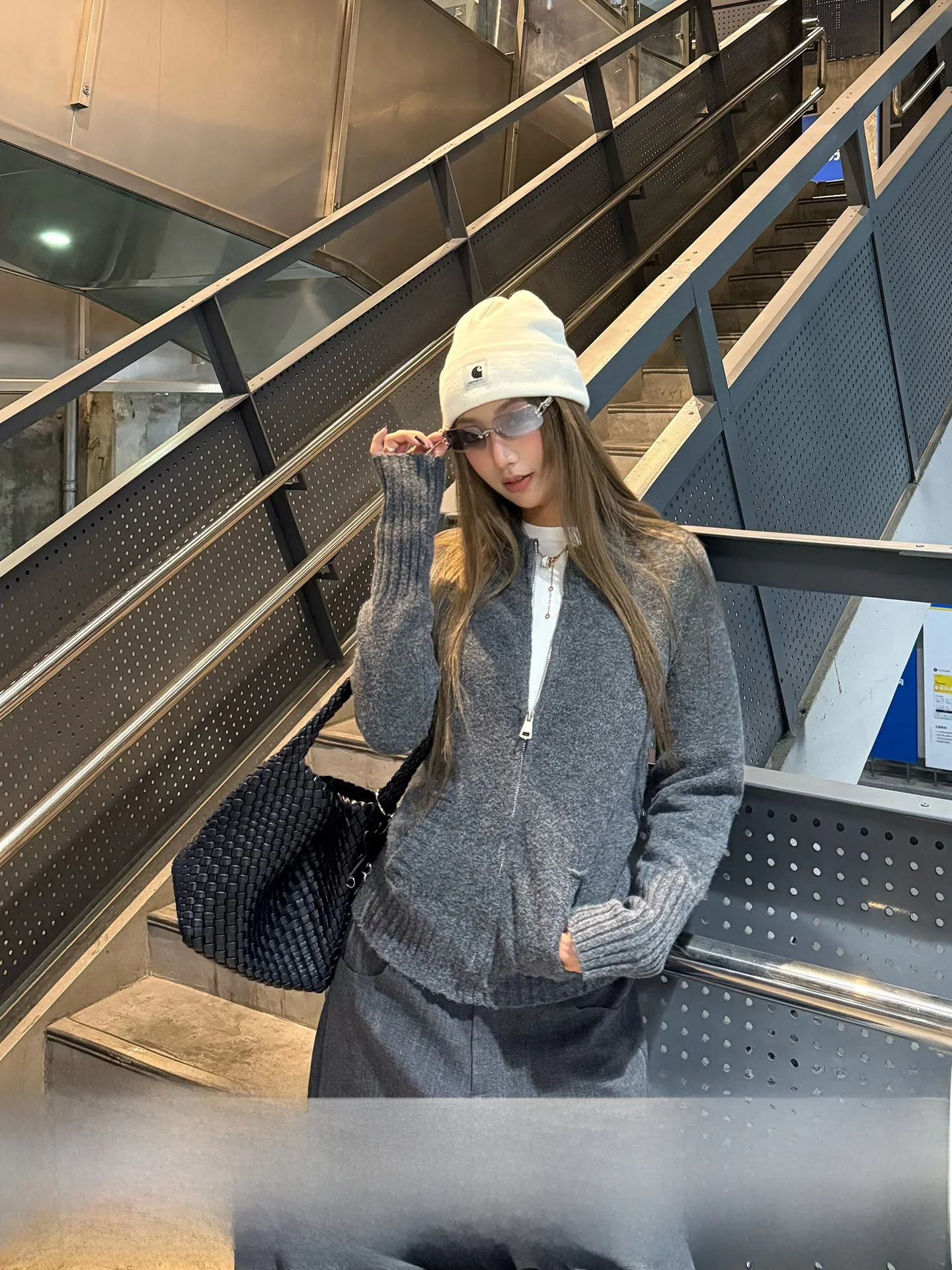 

ay Knitted Slim Fit Women's Sweater Coat Korean Sle Winter Outerwear Casual round Ne Zipper Long Sve Knit Cardigan