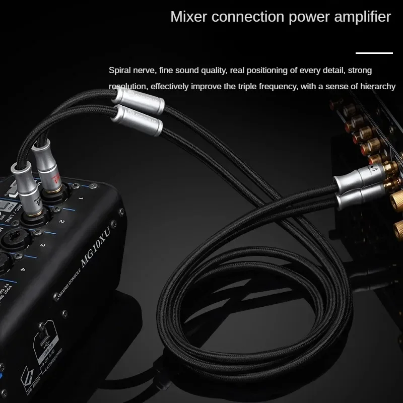 0.5M-15M Hifi Audio Cable Dual 6.35mm to Dual RCA for Mixer Console Amplifier 2*RCA to 2*1/4 Inch Jack Braided Cable