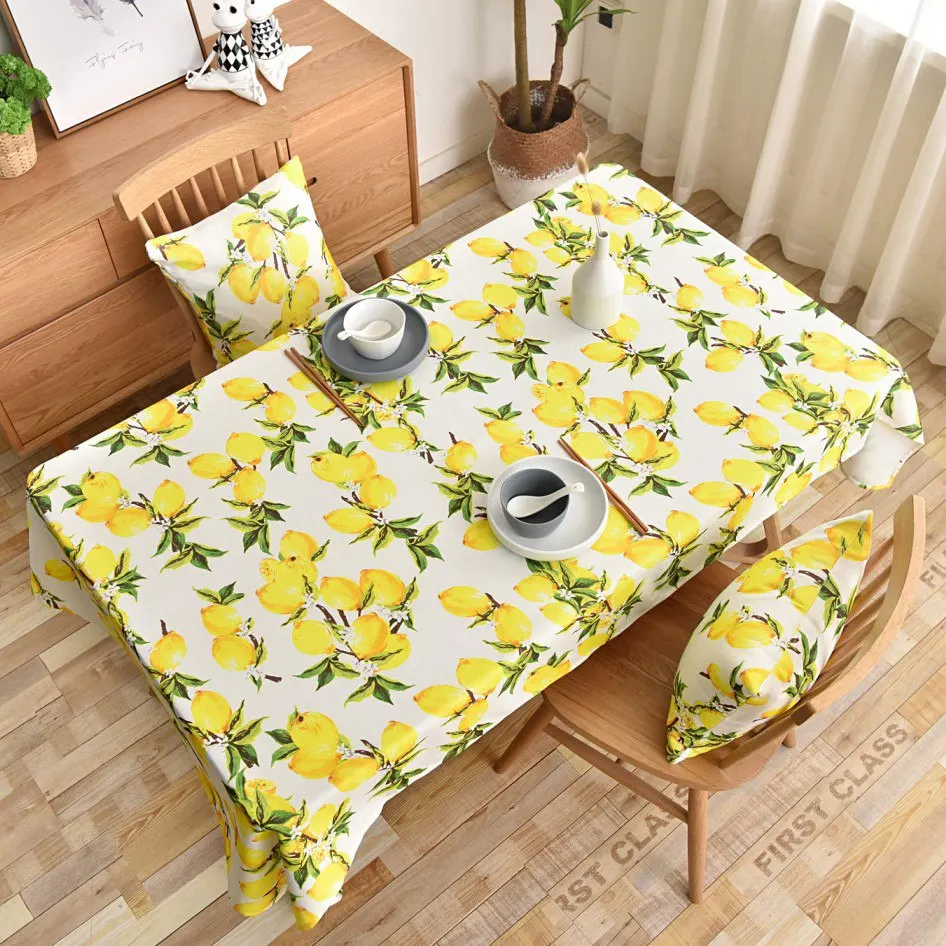 

Lemon Tablecloth Decorative Rectangular Kitchen Dining Birthday Party Table Cover Tea Cloth Table Cover Waterproof Mantel Mesa