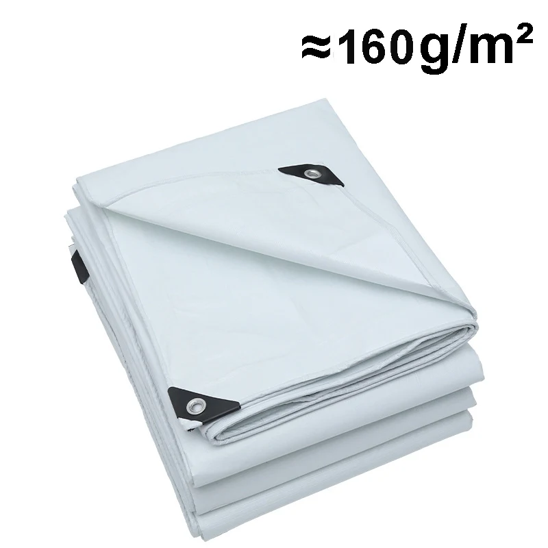 Large Tarpaulin 2*1 4*4 6*6 8*8 10*10m Thicken Waterproof Shade Anti-UV Tarp Tent Camping Canopy Rain Awning Outdoor Truck White