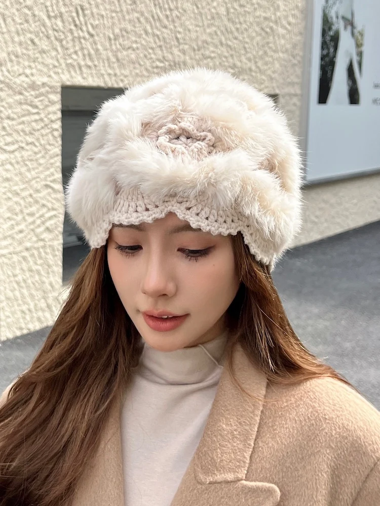 

Women Plush Fisherman Cap Warm Ear Protection Basin Hat Winter Fluffy Fur Beanies Fashion Windproof Warm Headgear Bonnet R91