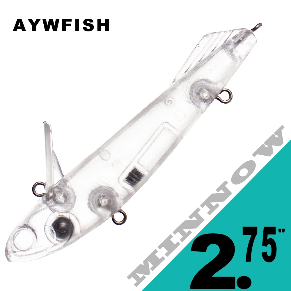AYWFISH Unpainted Crankbait Fishing Lure 7CM 4G Floating Body Mini Shallow Hard Minnow Lure Small Wobbler Blanks 20PCS / LOT - view 3