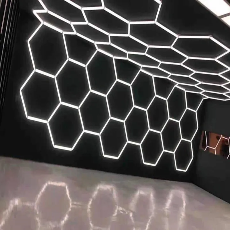 Éclairage LED hexagonal professionnel, 3x4M, Auto-Performance, personnalisé, connexion en une étape, lumière de détail automatique