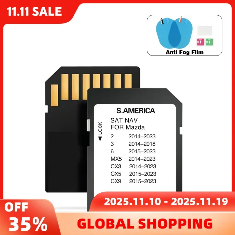

Navigation SD Card for Mazda 2/3/6/MX5/CX5/CX9 Vehicle 8GB South America Map Sat Nav Naving GPS Connect1 Update Software Version
