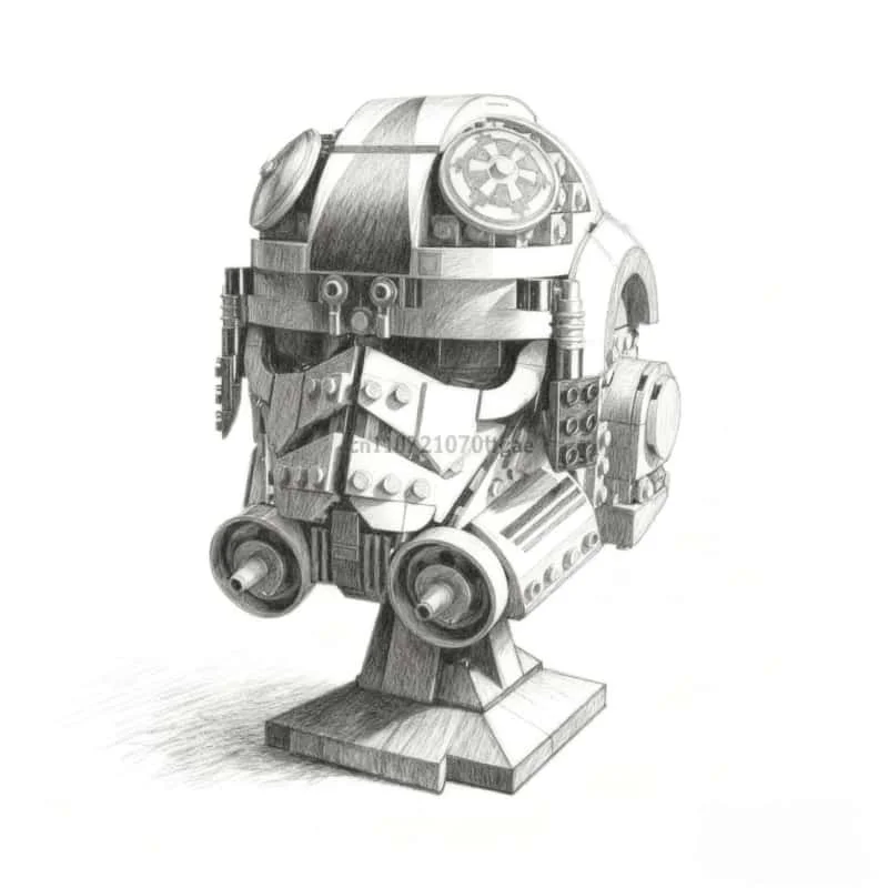 

MOC 730pcs MOC AT helmet model Building blocks DIY technology War Creative assembly educational toys Children's gifts