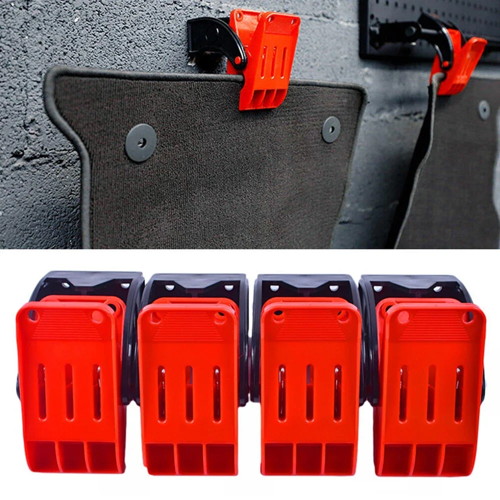 Heavy Duty Car Floor Mat Clips Carpet Wash Wall Mounted Spring Clamps Large Towel Foot Pad Clean Holders Anti-Slip Hook Tool Kit