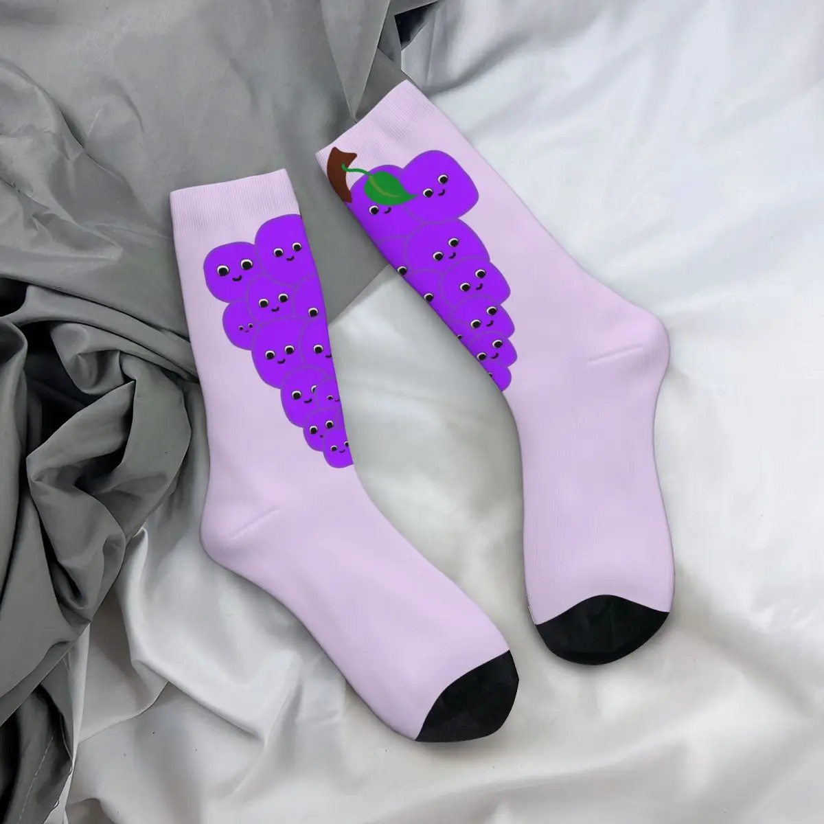 

Всесезонные чулки для экипажа, носки Happy Grapes, забавные длинные носки для мужчин и женщин, подарок на день рождения