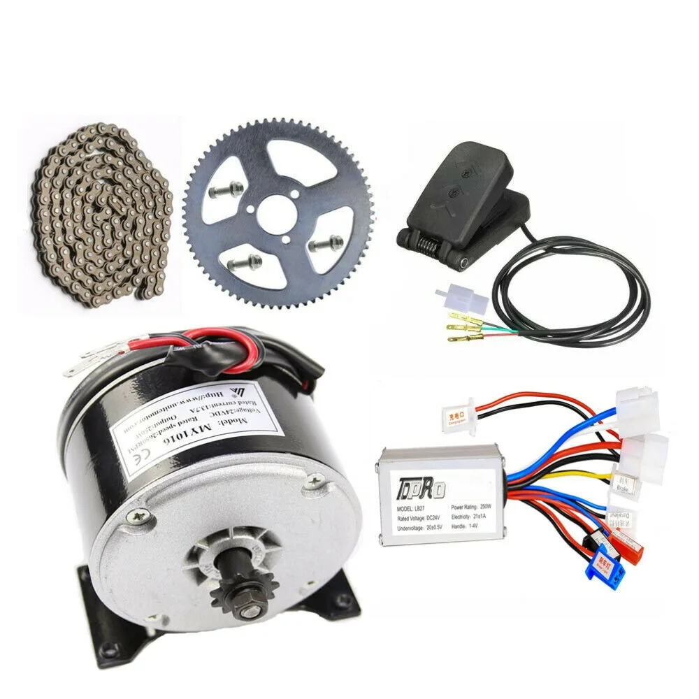 24V 250w Brush Electric Controller E-Bike Motor kit for Chain Pedal Bicycle Go kart ATV Quad buggy  drift trike