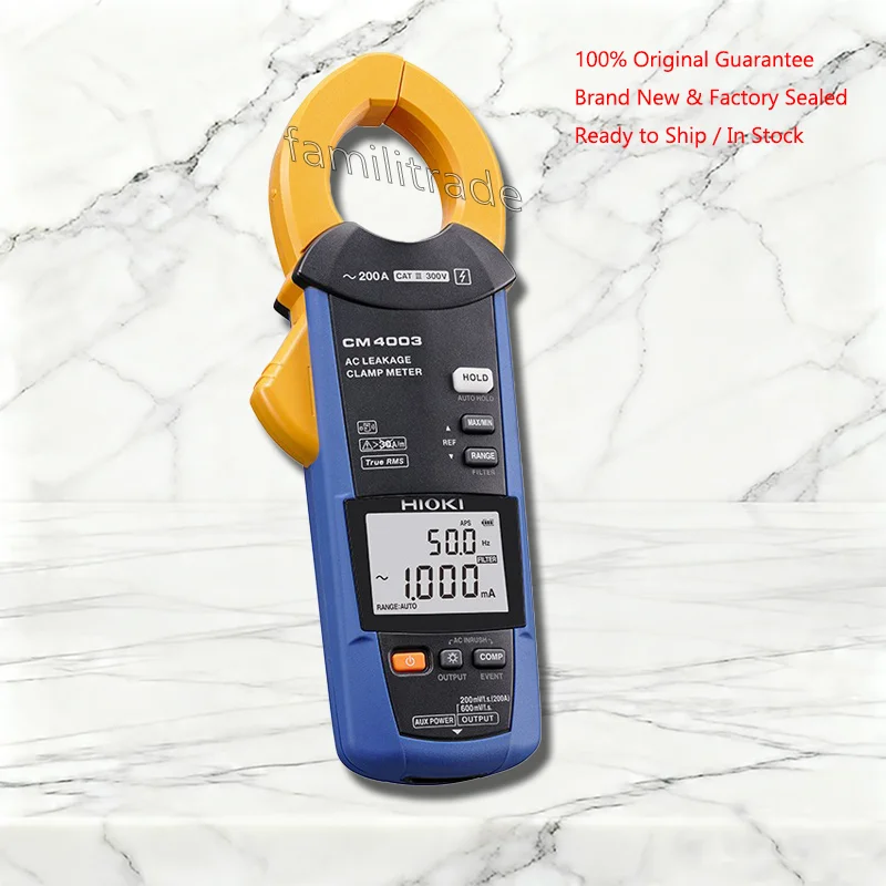 NEW HIOKI CM4003 AC Leakage Clamp Meter In Stock 0.060mA-200A True RMS 1μA Res 40mm Jaw Output Wave/RMS Z3210 Ready Original Box