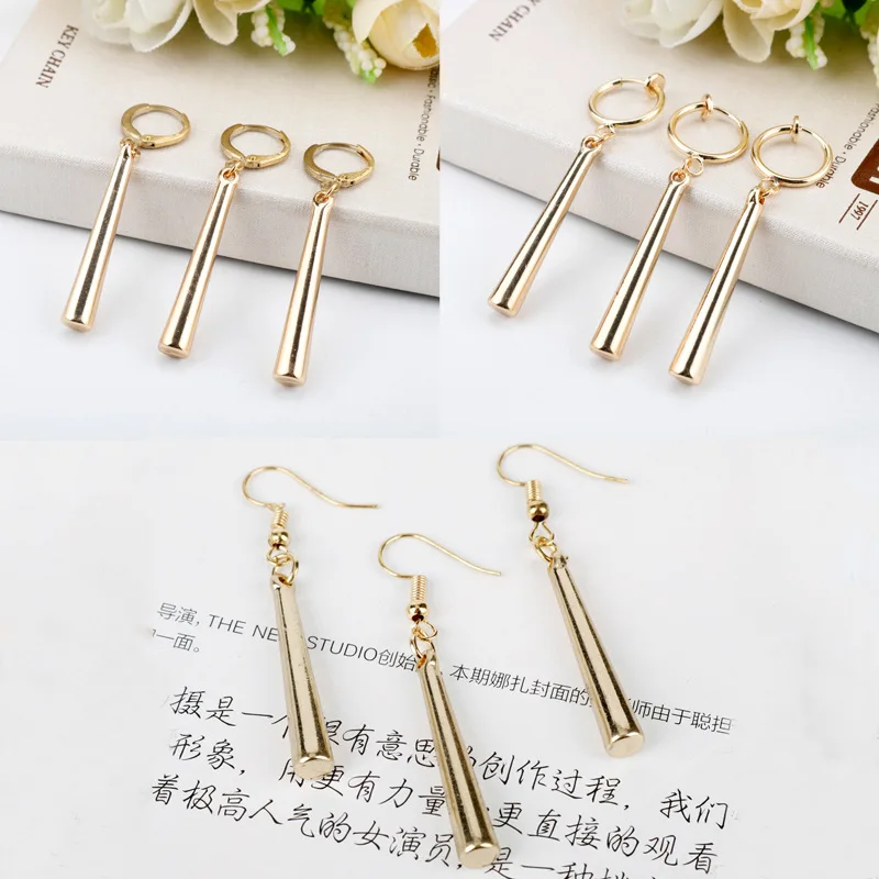 Anime Roronoa Zoro Cosplay Earrings Sauron Ear Clips Golden Pendant Hook Earrings For Women Men Jewelry 3Pcs/Set