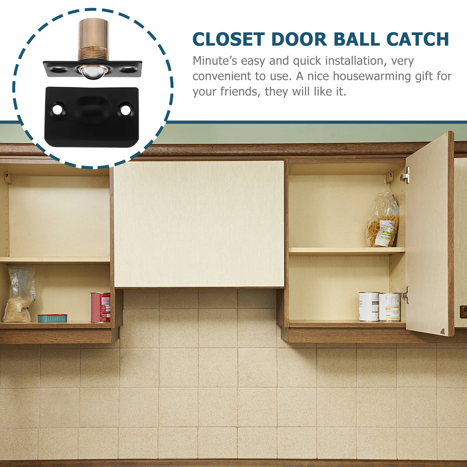 

4Pcs Drive in Ball Catch Safe Use Minute Quick Install Longevity Closet Door Ball Catch Accessory Closet Accessory