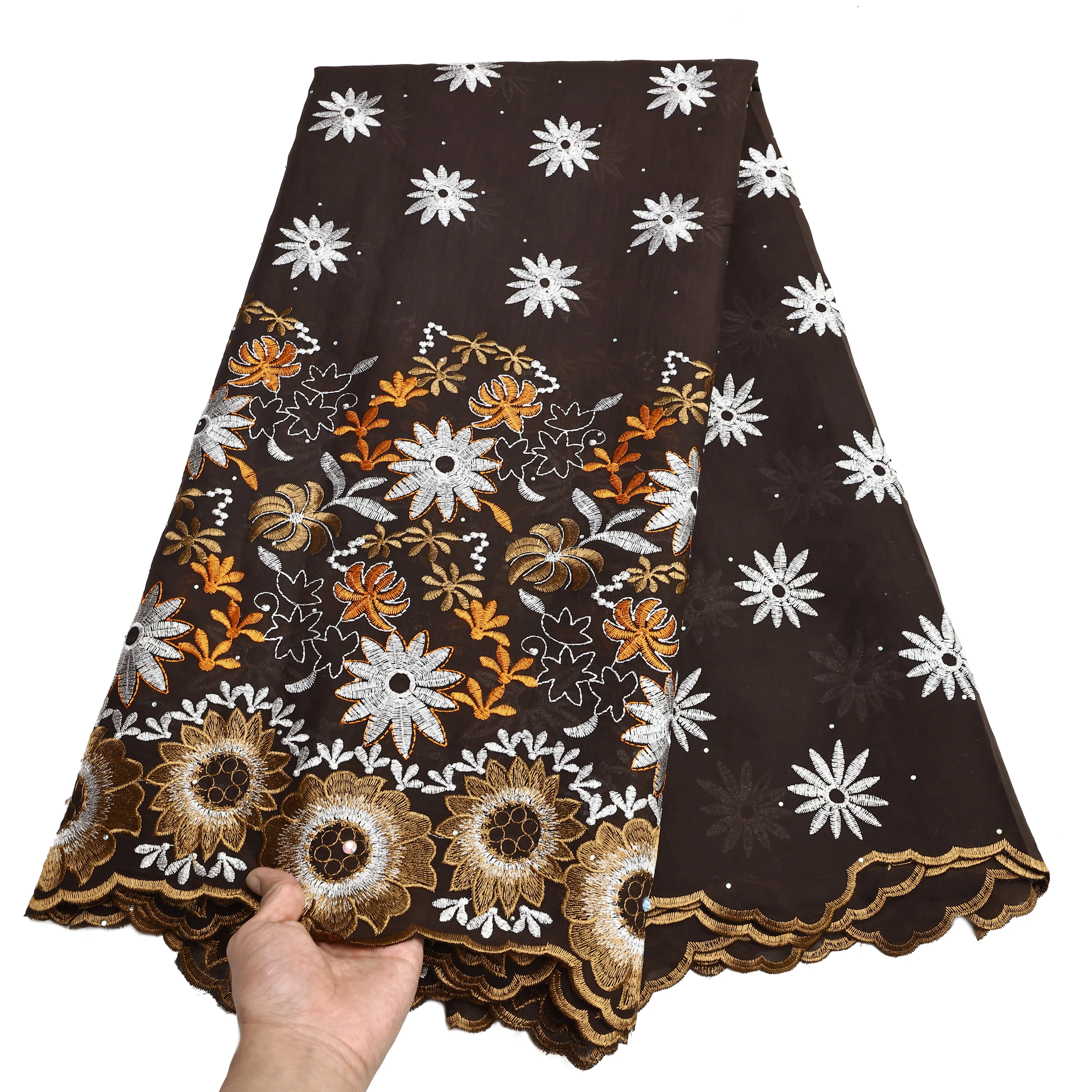 القطن السويسري الفوال الدانتيل أحدث جودة عالية جبر الدانتيل 5 ياردة المطرزة الطباعة الأفريقية نسيج القطن الدانتيل فساتين الزفاف