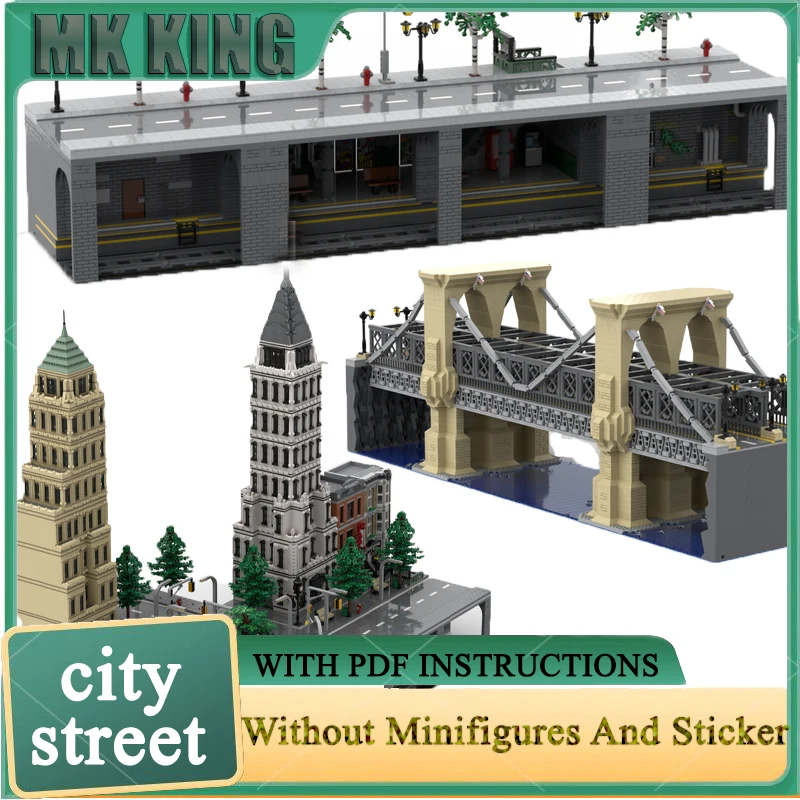 

Moc Building Bricks Нью-Йорк Метро Станция Мостовые наборы Модель городской поезд Технология Модульные блоки Подарки Игрушки Наборы «сделай сам»