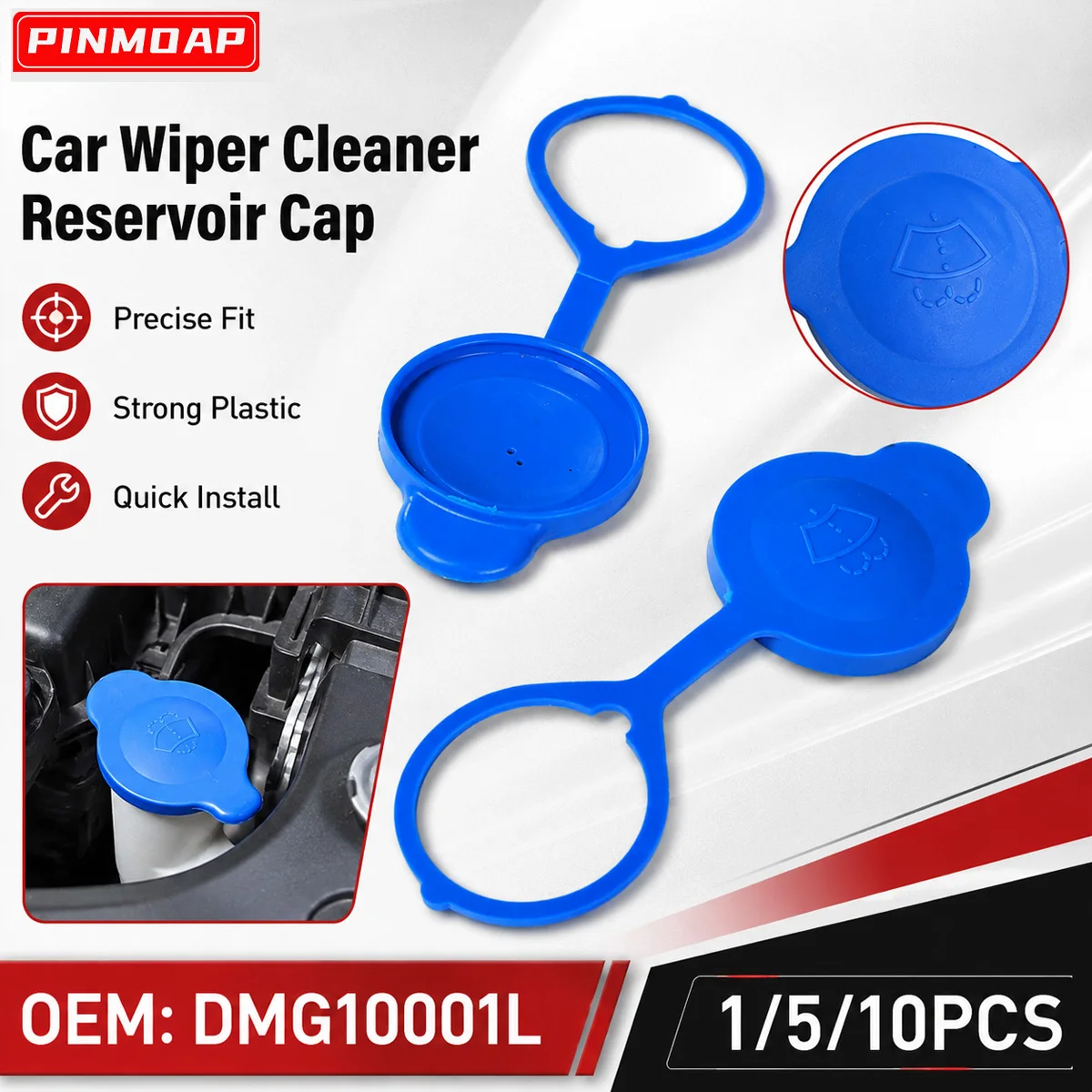 PINMOAP Suitable For Land Rover Windshield Washer Fluid Reservoir Cap With Buckle Engine Hood Accessories DMG10001L 1/5/10PCS
