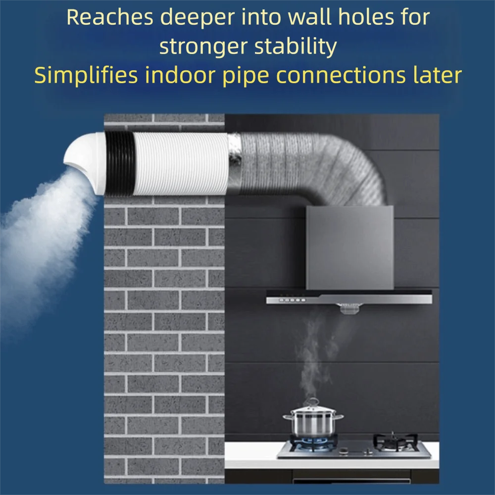

ABS Material Through Wall ABS Pipe 75/110/160 Type Grid Integrated Ventilation Cap Waterproof Design Circular Grilles