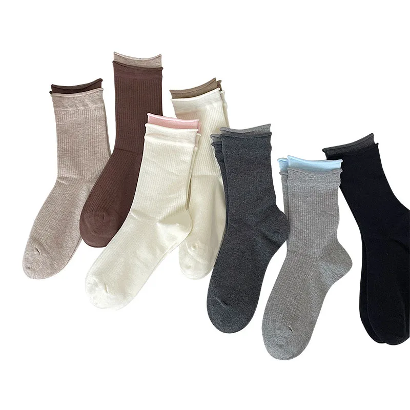 Winter Neue Lange Socken Frauen Curling Doppelschraube Typ Ohne Knochen Weibliche Rohr Baumwollsocken Lose Mund Calcetas Chaussette Femme