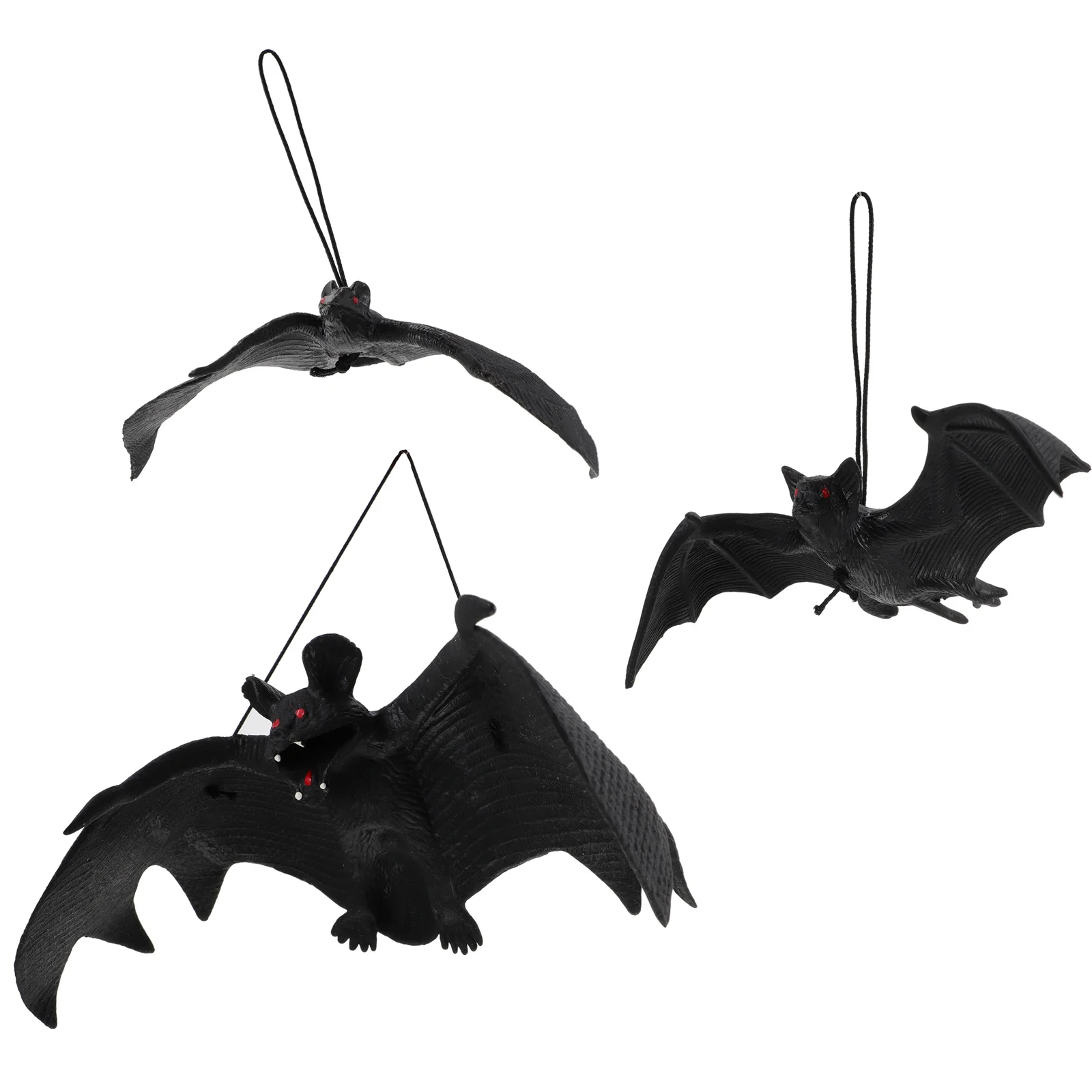 

18 Pcs Simulation Rubber Bat Halloween Hanging Decorative Pendant Decorate Pendants Adornment Black
