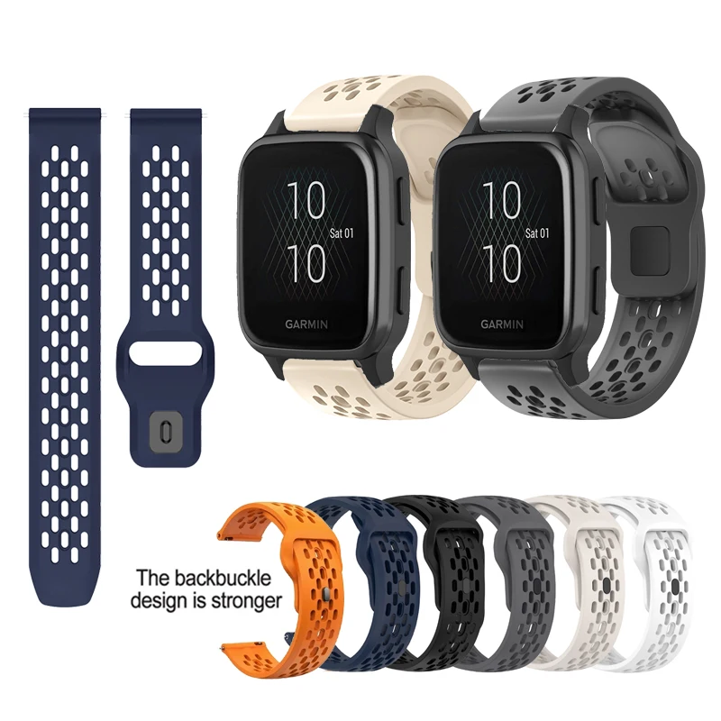 Mesh Sports Watches Silicone Strap For Garmin Venu Sq 2 Plus Multicolored Bracelet