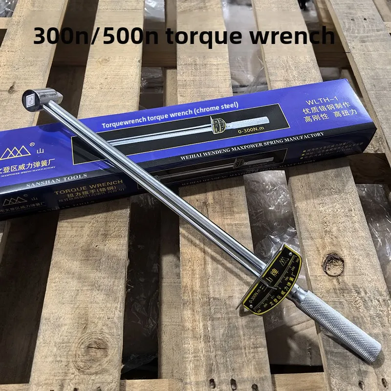 

Pointer Torque Wrench 300N.m 500N.m Torque Spanner 1/2'' 3/4'' Precise Clear Scale Pointer Type Professional Car Repair Tool