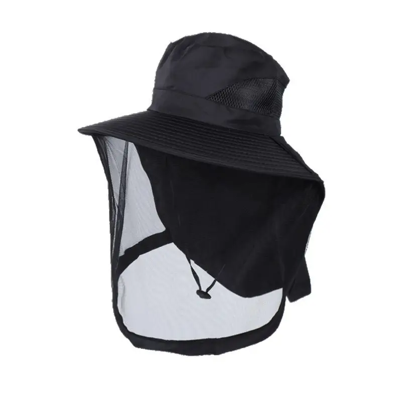 Mosquito-proof Cap Outdoor Fishing Cap Sun Protection Breathable Mesh Mask Insect-proof and Bee-proof Hat Big Brim