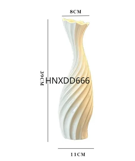 

High-end long, slender ceramic vases, dried flower arrangers, white TV wall grilles, entrance cabinet decorative items