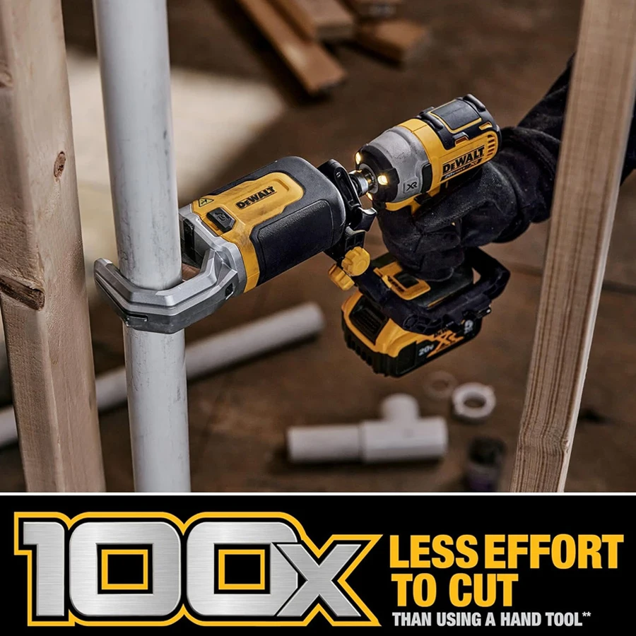 DEWALT PVC/PEX Cutter Attachment 6X Faster Cuts Cutter with Brace Bracket Impact Driver Accessories DWAPVCIR