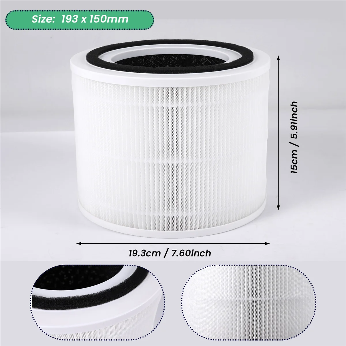 

LDHL Core 300 Air Filters True HEPA Filter Replacement for LEVOIT Core 300 Air Purifiers Core 300-RF 1 Pack