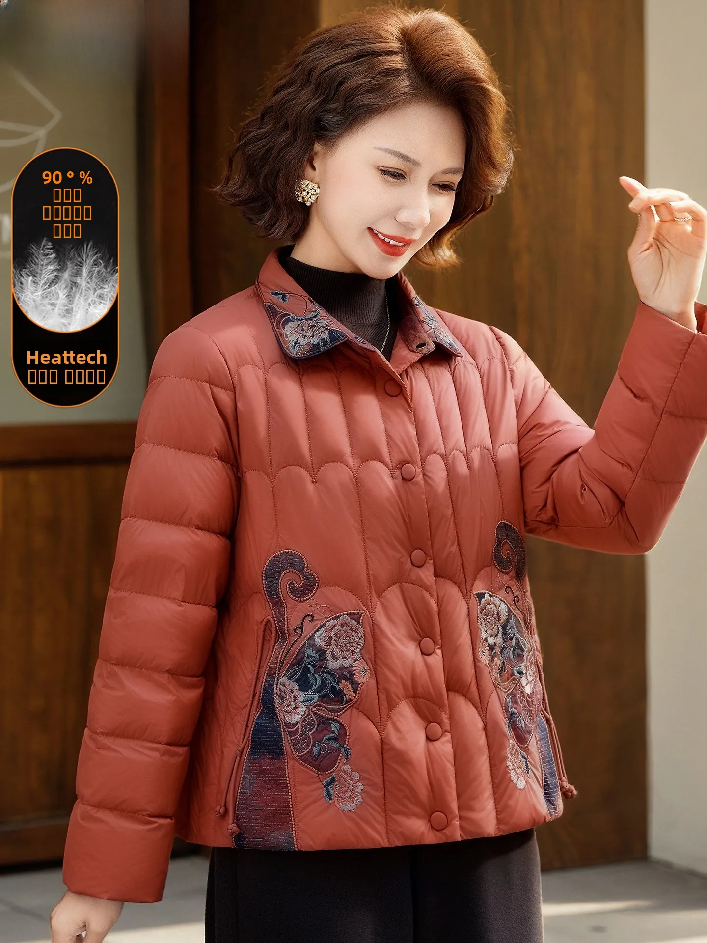 

Sli Lightweight down Jaet Winter Clothes for Mom Women's Faionable Mid-aged And ly Autumn And Winter Cotton Coat
