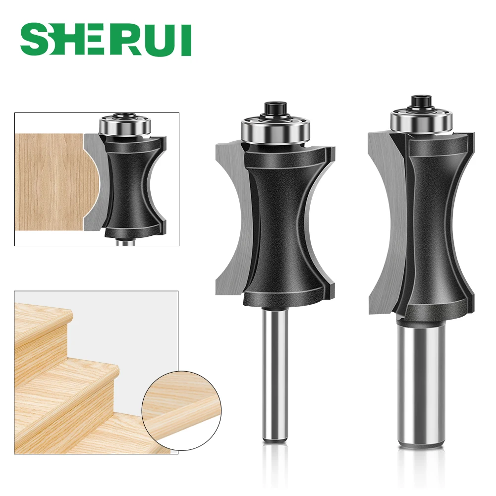 Brocas de borde convexo para Molino de extremo de madera, herramienta de carpintería, cortador de fresado de grado Industrial, vástago medio redondo, 6mm, 12mm, 1/4 