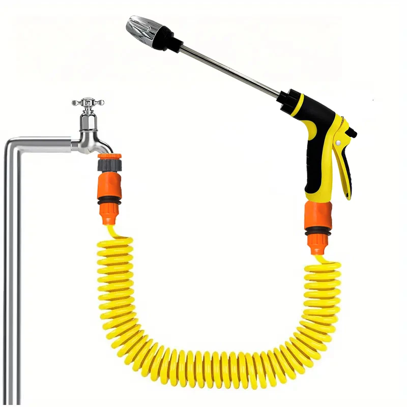 

7.5-30 Meter Telescopic Water Pipe with High-pressure Nozzle Car Washing Tool Set Extension Hose Water Hose for Pressure Cleaner