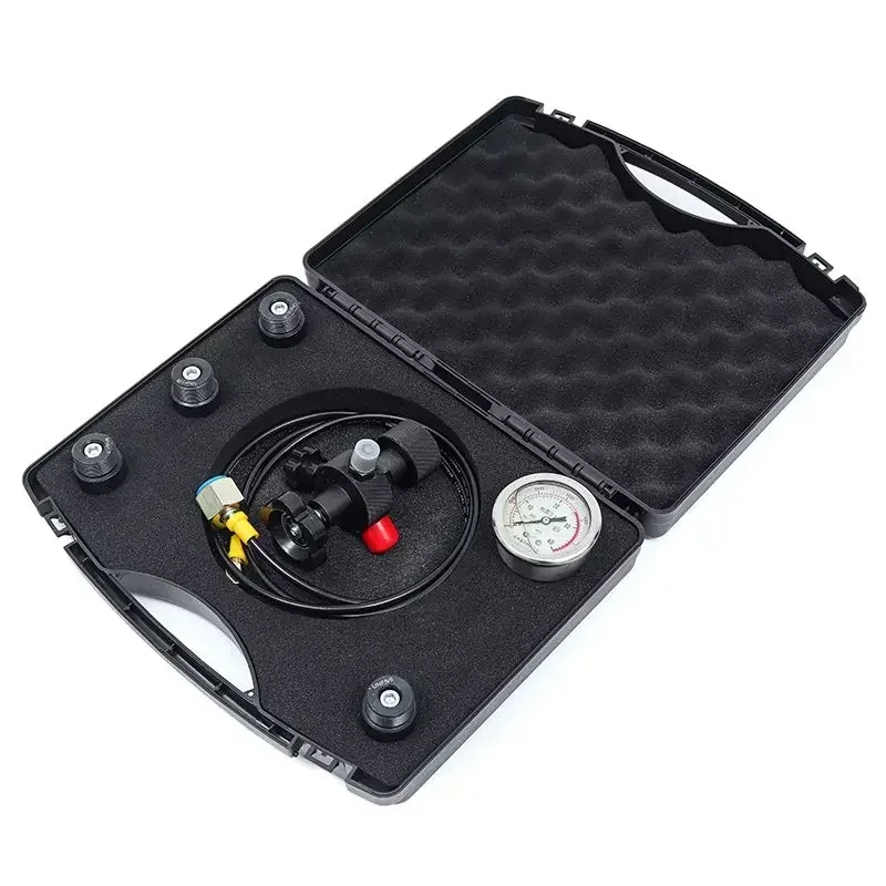 0-400Bar 6000Psi Hydraulic Accumulator Nitrogen Charging Fill Gas Valve Five Type Adapter Pressure Gauges Test Kit Gauges Set