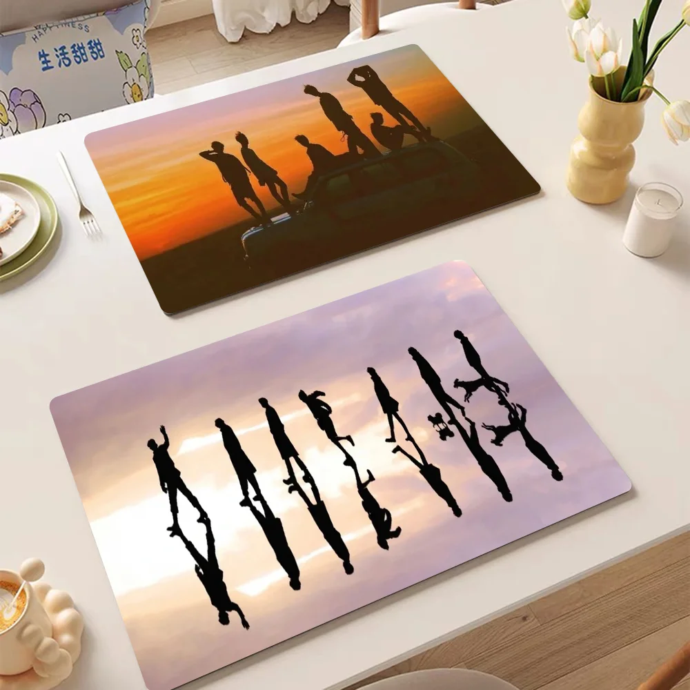 Bts bangtan meninos requintado almofada de drenagem de cozinha super absorvente louça placemat decoração de mesa almofadas de secagem tapete do banheiro