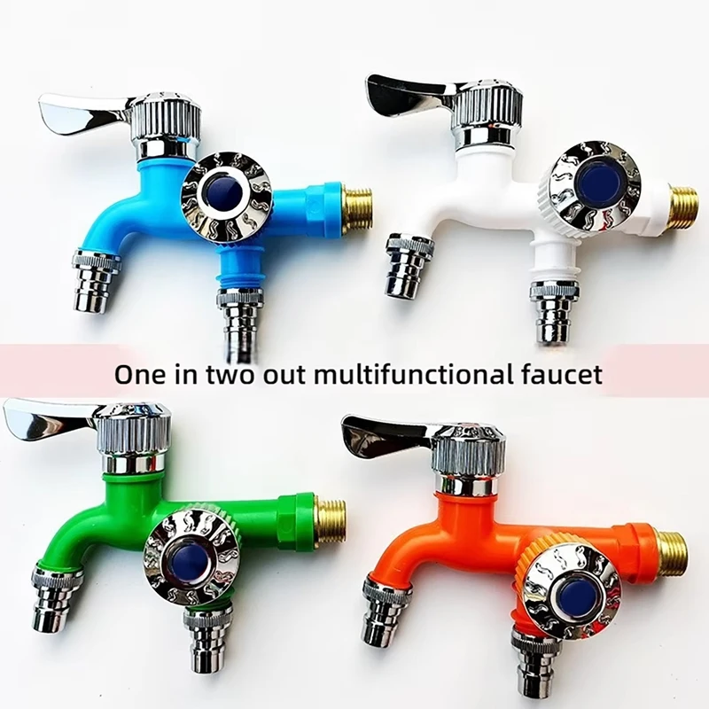 Multi-function faucet Splash-proof household plastic washing machine faucet kitchen dual-control dual-use splicer