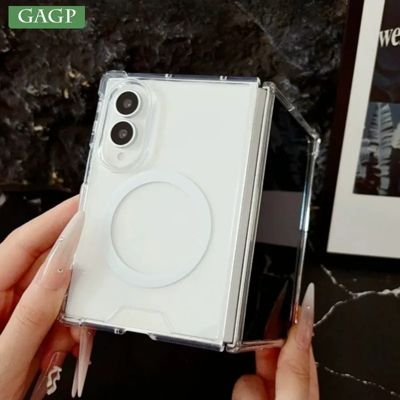 For Samsung Z Fold 8 Magsafe Cases Transparent PC TPU Airbag Anti-knock Shockproof Back Cover for Samsung Galaxy Z Fold 8 Ultra