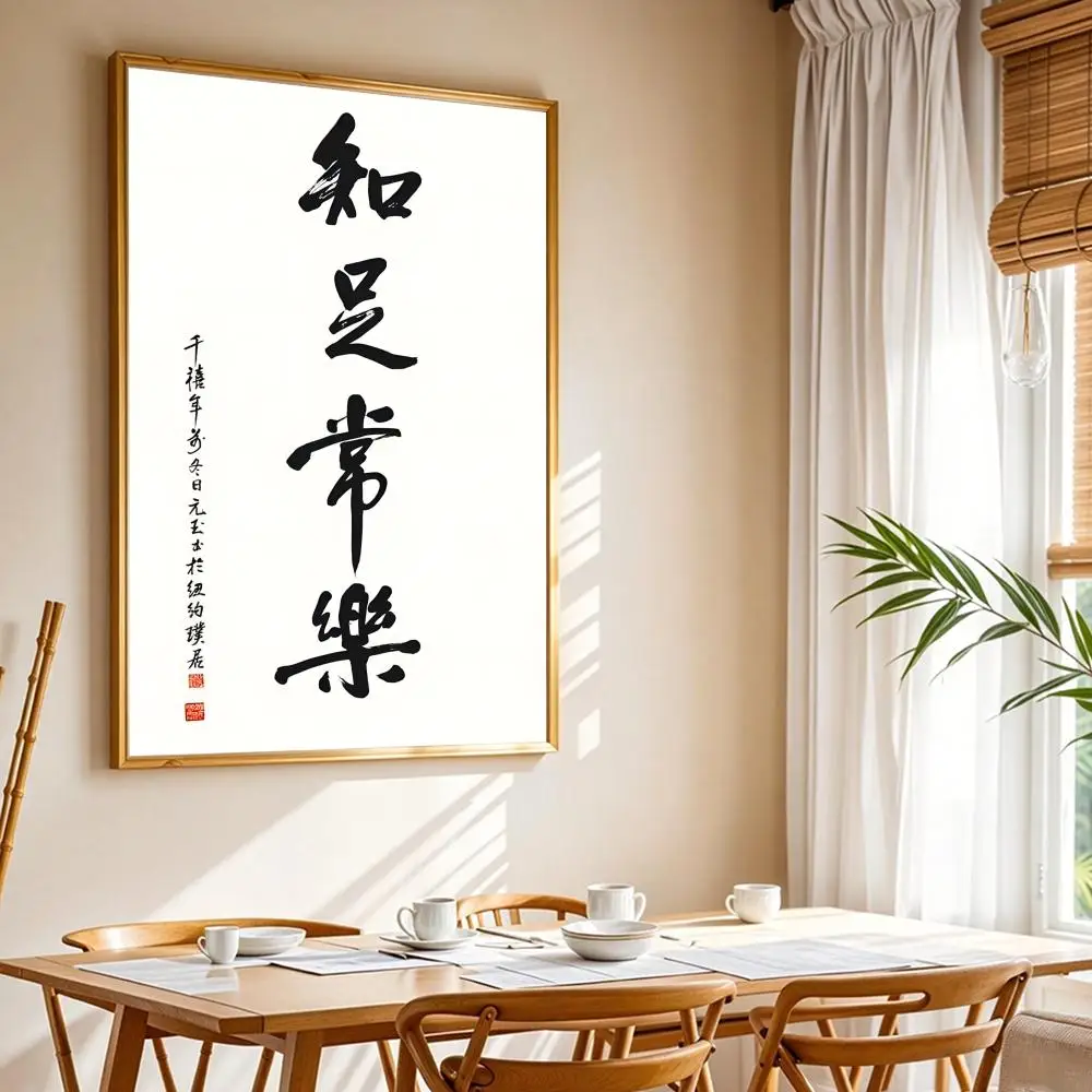 Frameless 1 Traditional Chinese Calligraphy Painting Calligraphy Canvas Poster Wall Art Aesthetic Home Decoration for Living Roo