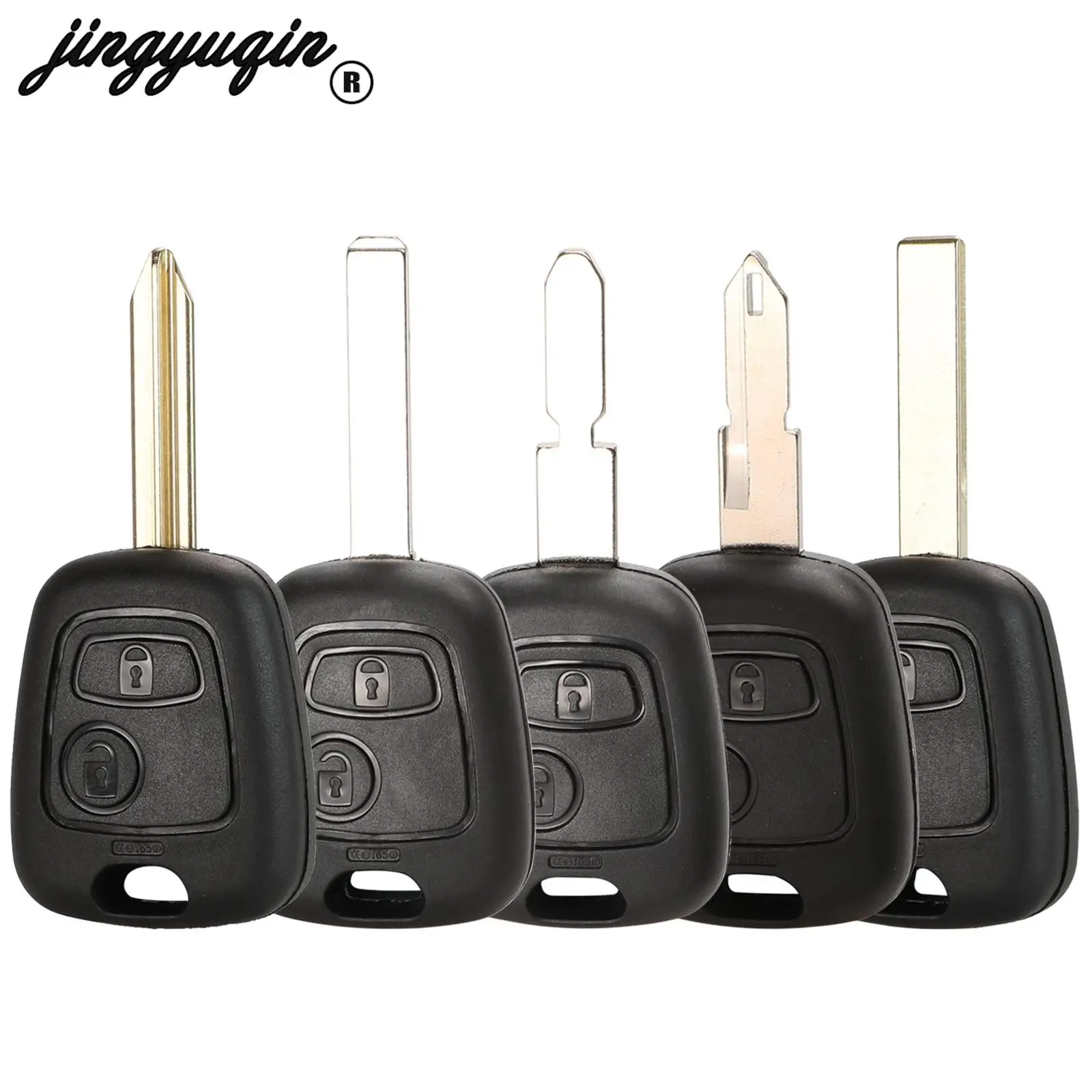 jingyuqin 2 Buttons for Peugeot 206 306 307 107 207 407 For Citroen Saxo Picasso Xsara Berlingo Remote Key Case Shell Fob