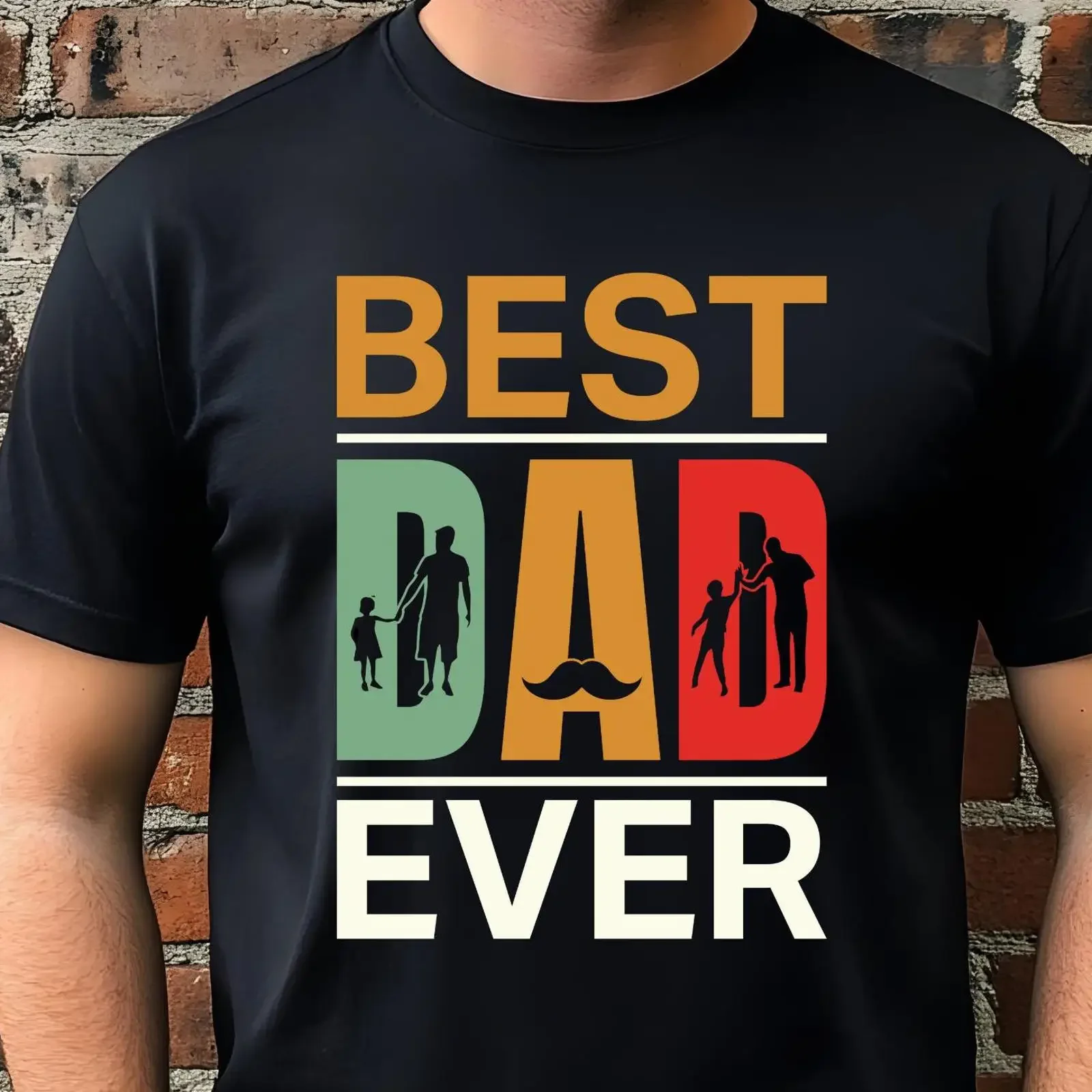 Best Dad Ever T Shirt Funny Father's Day From Kids Birthday Present Cool Daddy Casual  vintage Washed Breathable Comfortable