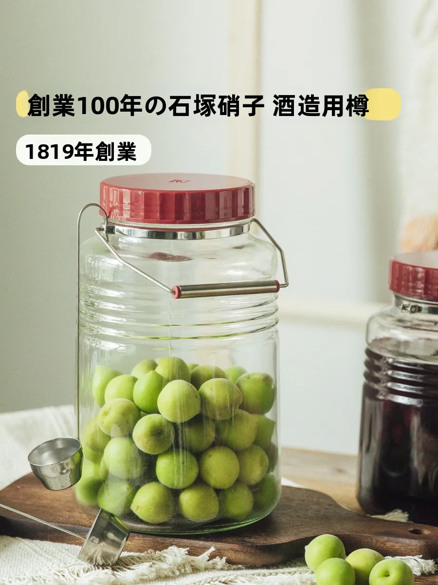 Frasco de Fermentación Sellado de Vidrio sin Plomo Aderia Clásico Original para Hacer Vino de Ciruela, Recipientes de Almacenamiento para Cocina, Forma Cilíndrica
