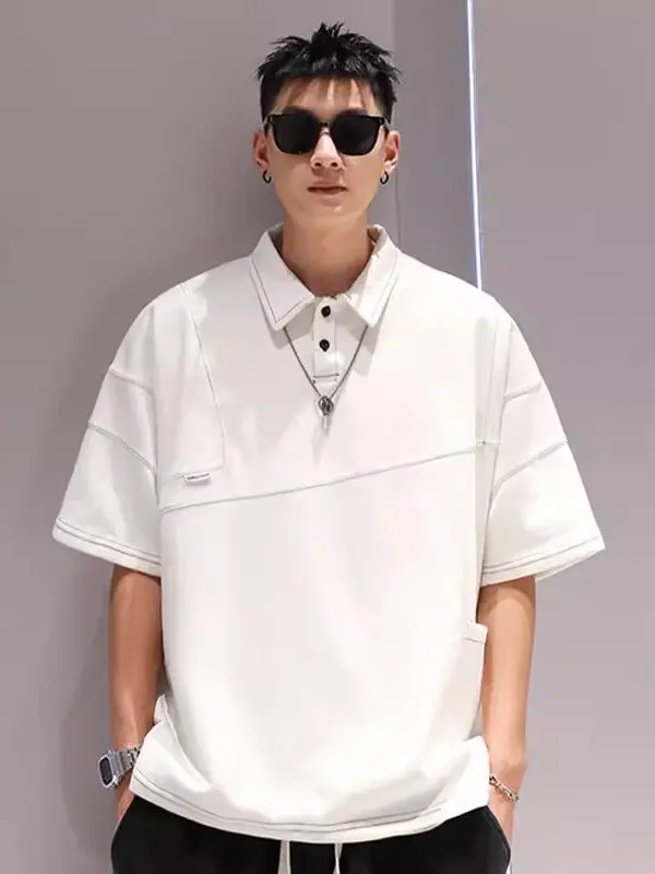 

Летняя мужская футболка большого размера 300 Pou, модный бренд, простой дизайн Haome, дышащая...