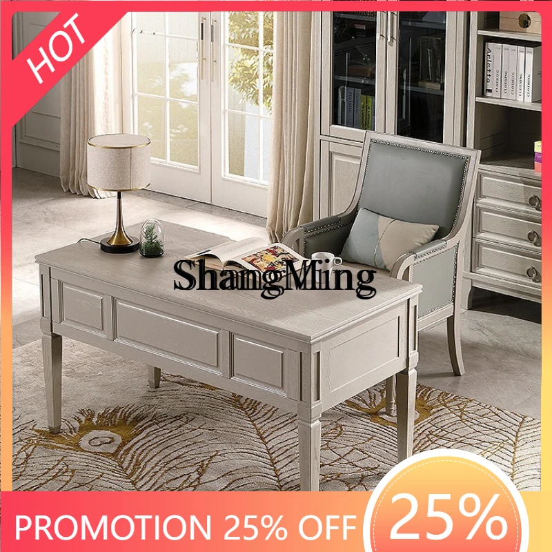 

Компьютерный стол SM Home из массива дуба, простой, в стиле лёгкой роскоши, с креслом для чтения