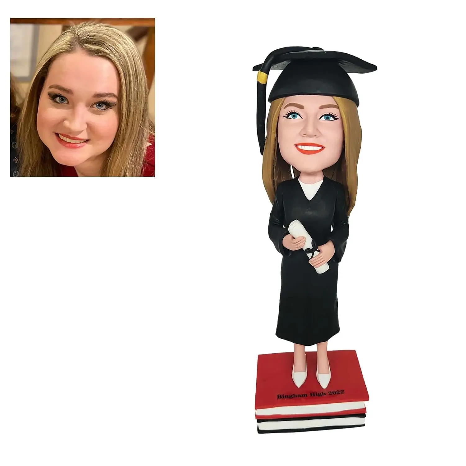 

FASHIONBOBBLEHEAD Пользовательские качающиеся головки, на заказ для выпускного сезона, выпускники по индивидуальному заказу, фигурки ручной работы, персонализированная скульптура